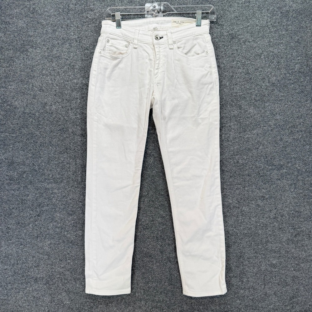 Rag & Bone Dre Low Rise Slim Boyfriend Jeans Womens 24 White Denim Casual‎